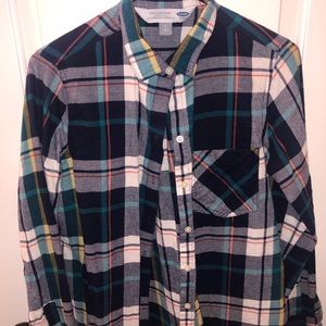old navy plaid button up